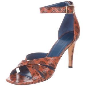 Celine Snakeskin Crossover Sandals - 37.5 IT